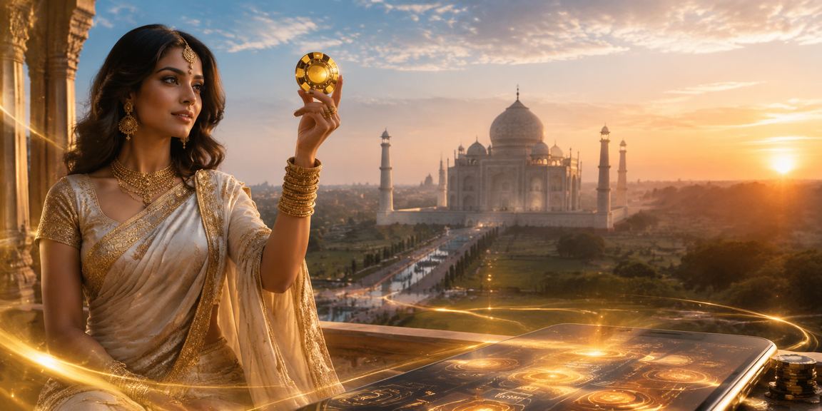 Player uses 3121 casino app with Taj Mahal backdrop