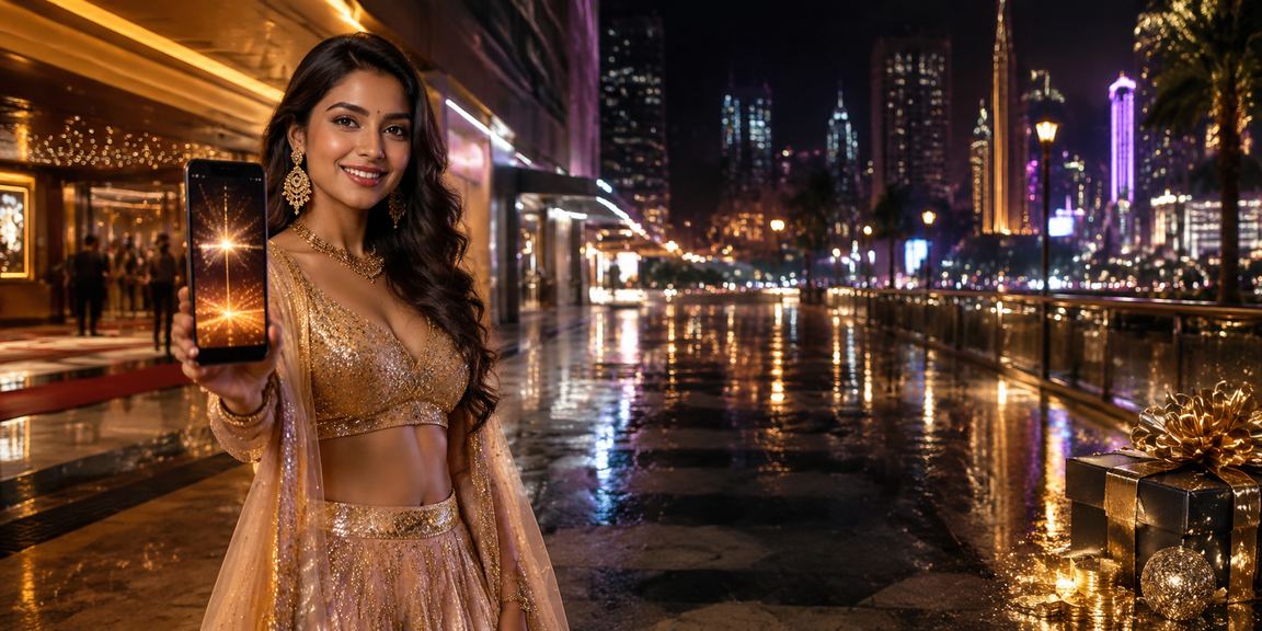 Bangalore MG Road casino app on mobile with traditional lehenga